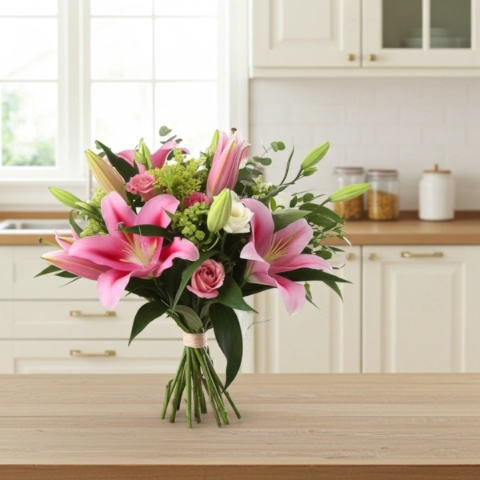 Bouquet of pink lillies